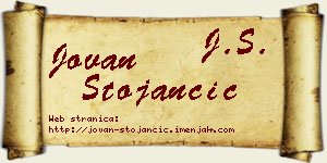 Jovan Stojančić vizit kartica